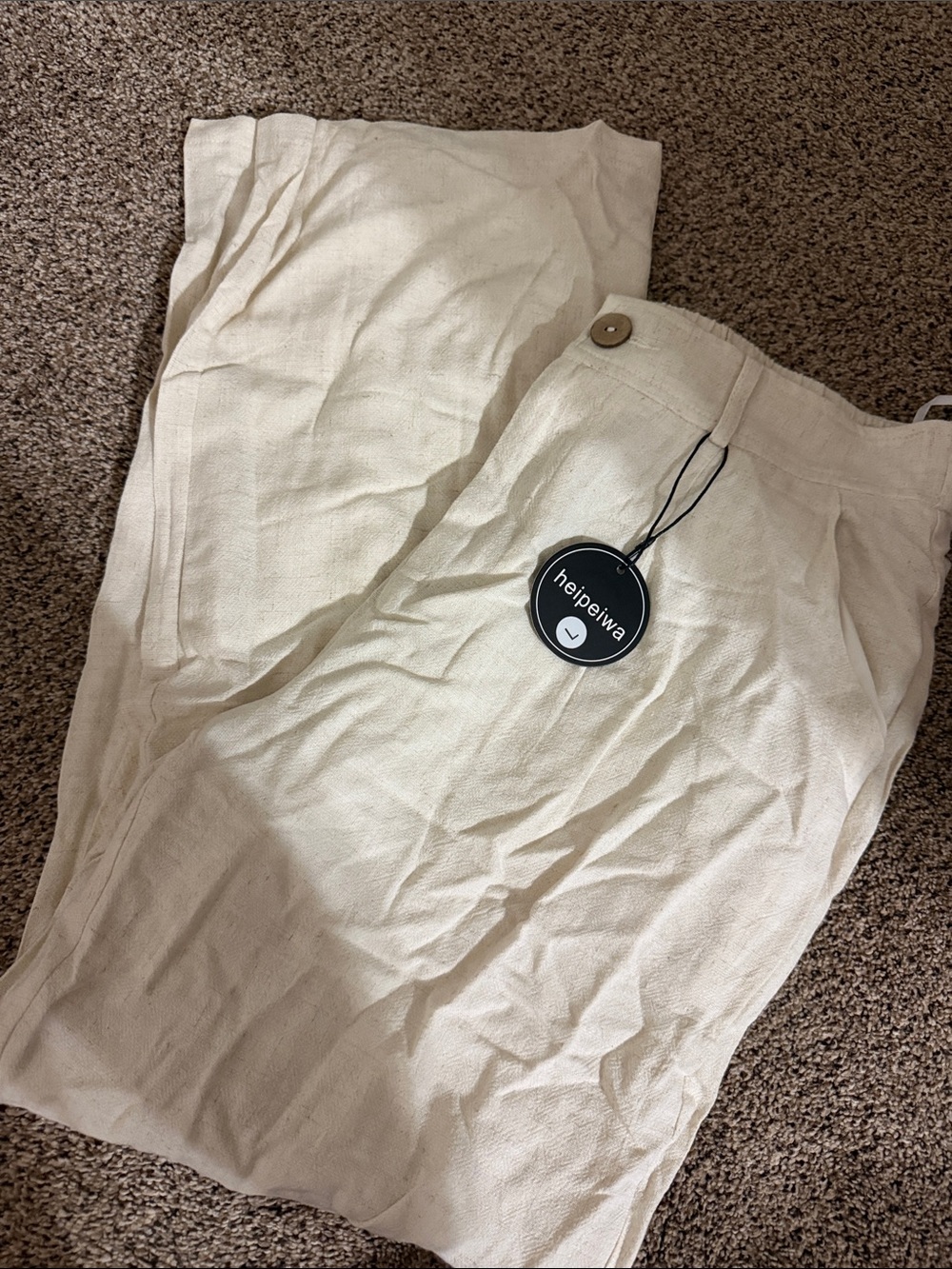 Men’s Cream Linen Blend Pants